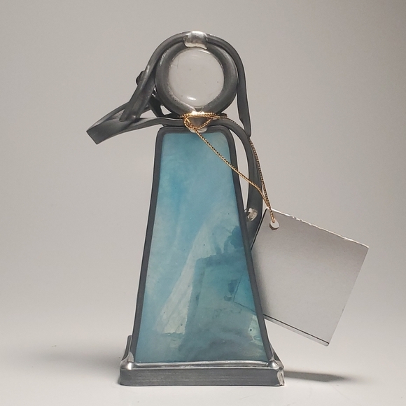 GUCCI Themed Stained Glass Figurine Angel Holding a Gucci Shopping Bag Decor NWT - Picture 5 of 9